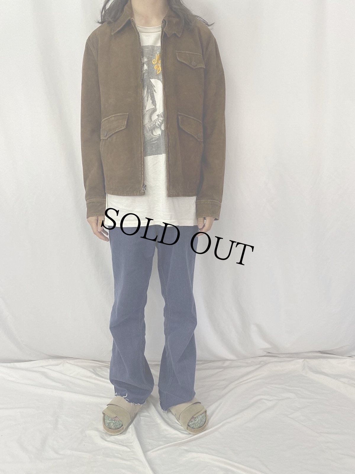 画像2: POLO Ralph Lauren スウェードレザー スポーツジャケット M (2)