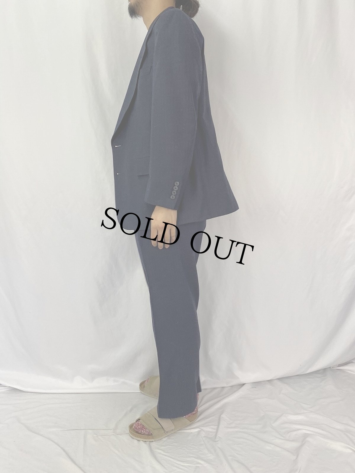 画像3: 〜90's Christian Dior ストライプ柄 テーラードジャケット/スラックス SETUP NAVY (3)