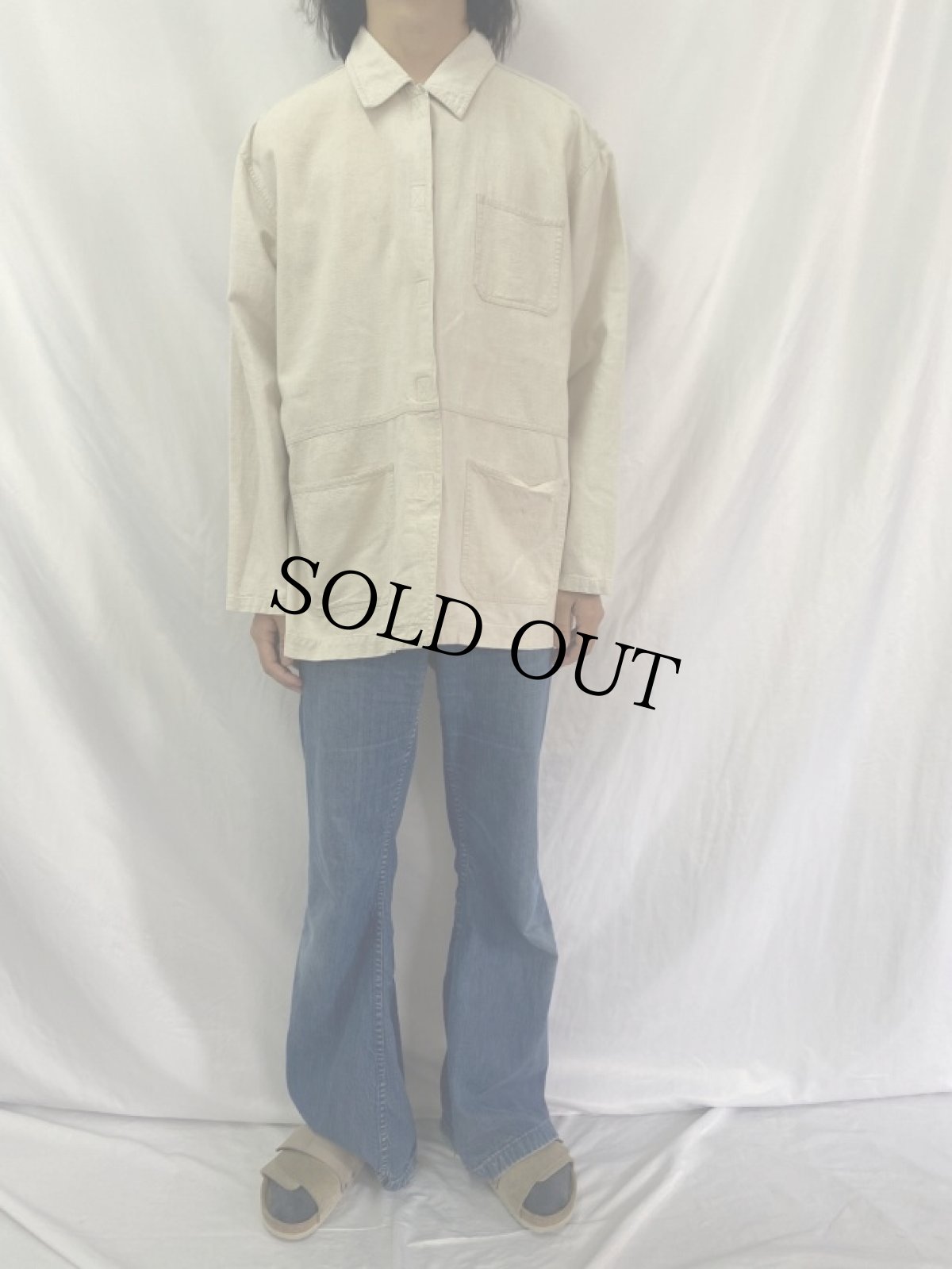 画像2: Fashion PLUS コットン×リネン デザインシャツ (2)