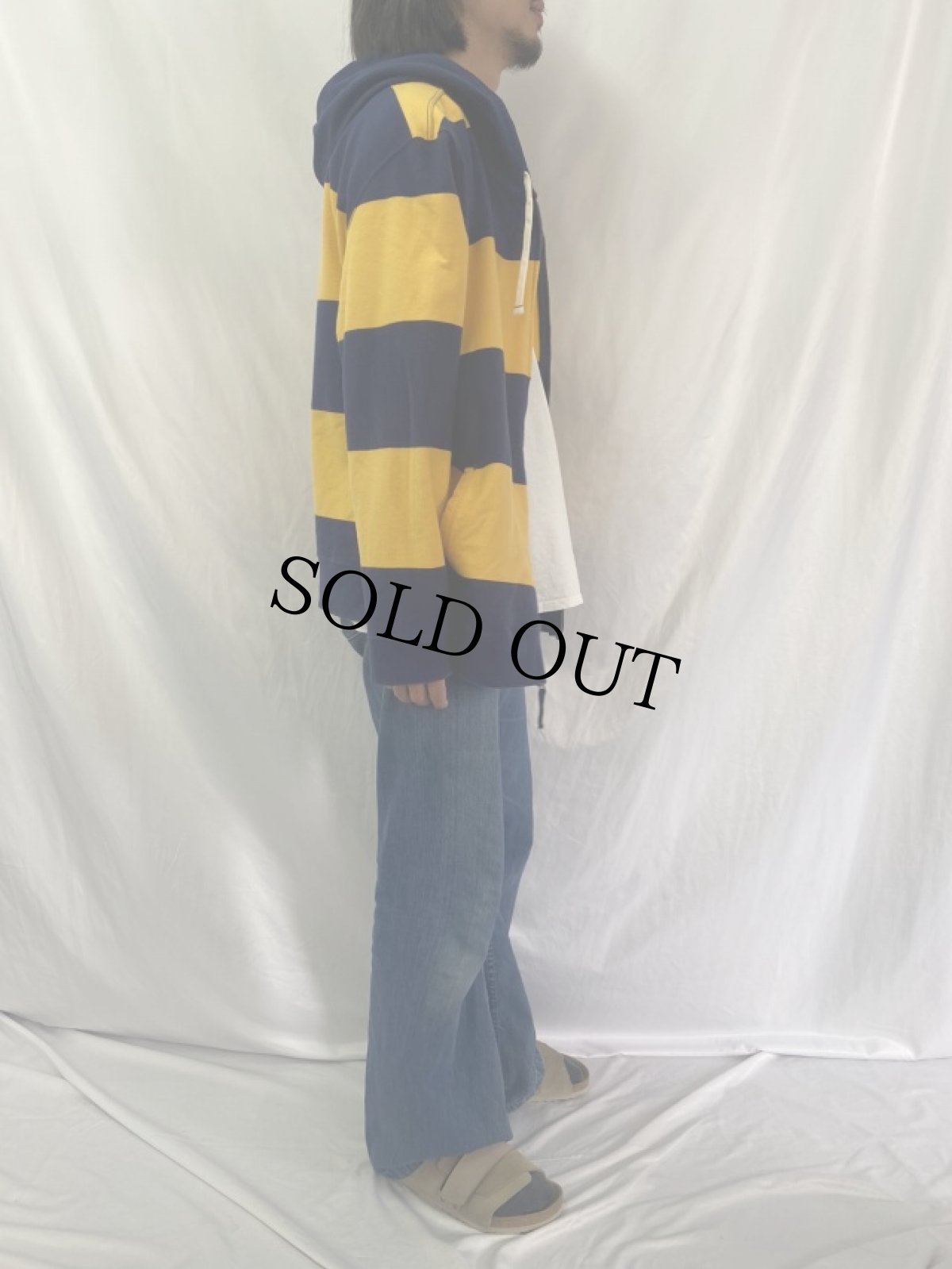 画像3: POLO Ralph Lauren ボーダー柄 スウェットジップパーカー XXL (3)