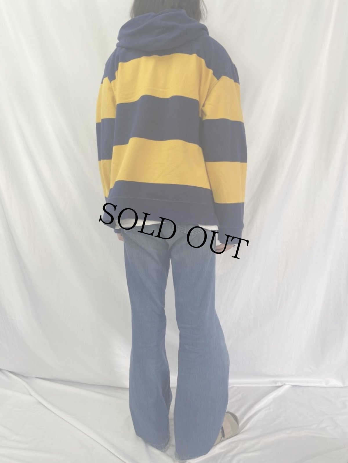 画像4: POLO Ralph Lauren ボーダー柄 スウェットジップパーカー XXL (4)