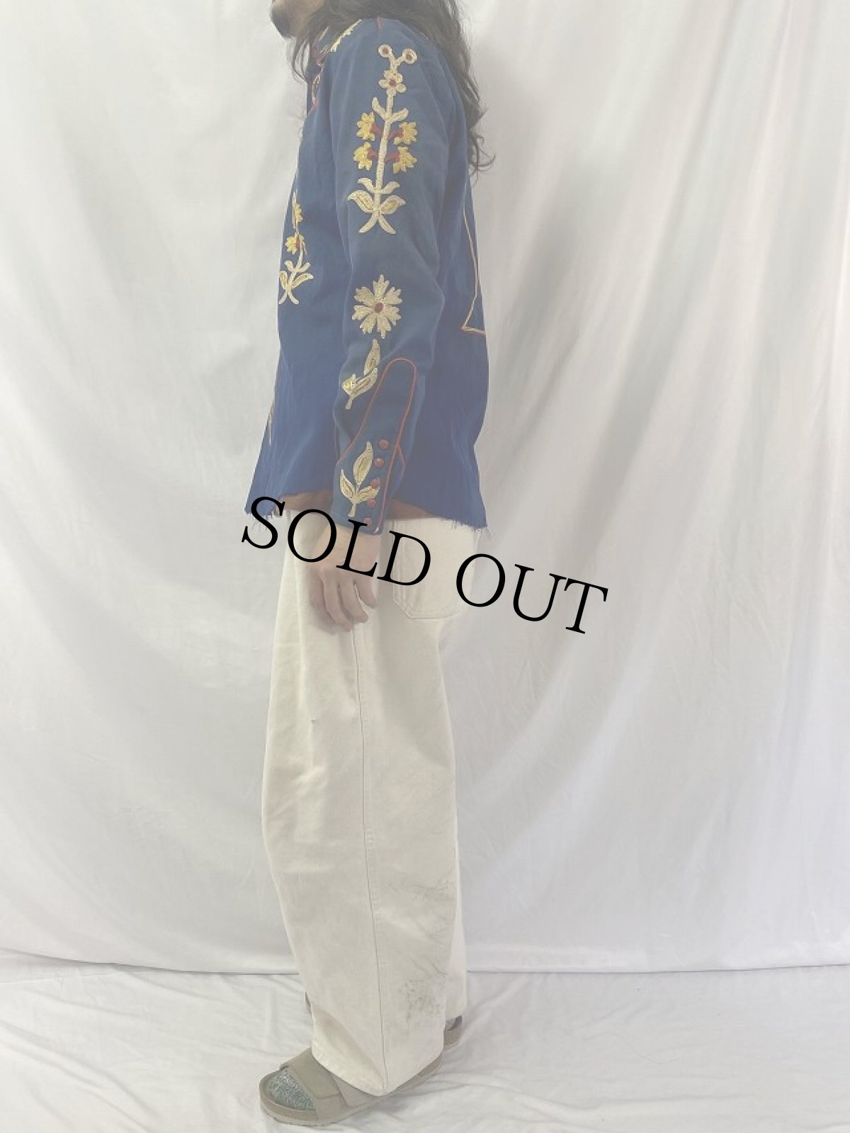 画像4: 40〜50's 刺繍柄 ギャバジン ウエスタンシャツ (4)