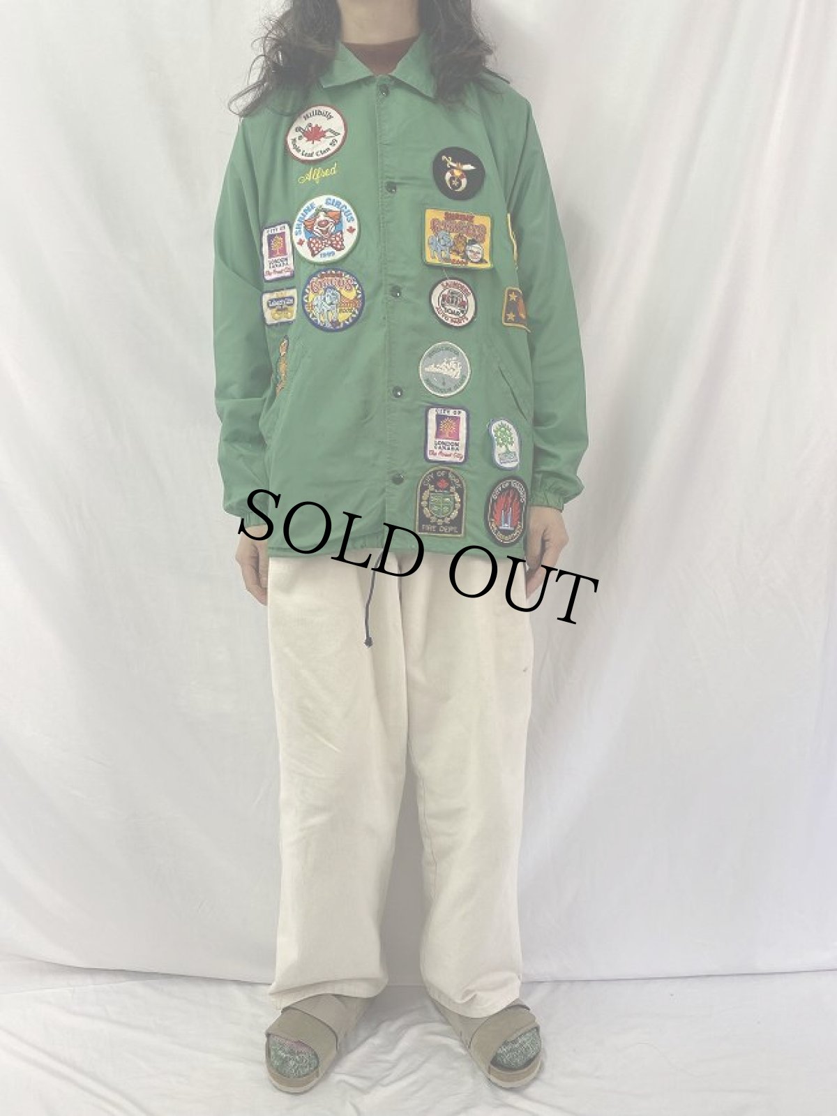 画像3: 70's ワッペン付き ナイロンコーチジャケット (3)