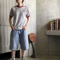 画像4: 80's adidas USA製 ロゴプリント サイドライン リンガーTシャツ S (4)