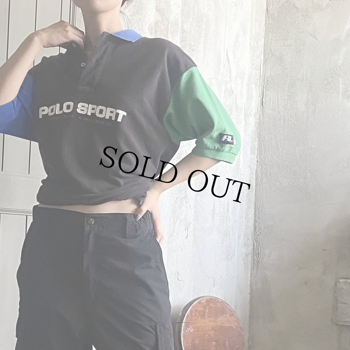 画像3: 90's POLO SPORT Ralph Lauren パネル切り替え ロゴプリント ポロシャツ M (3)
