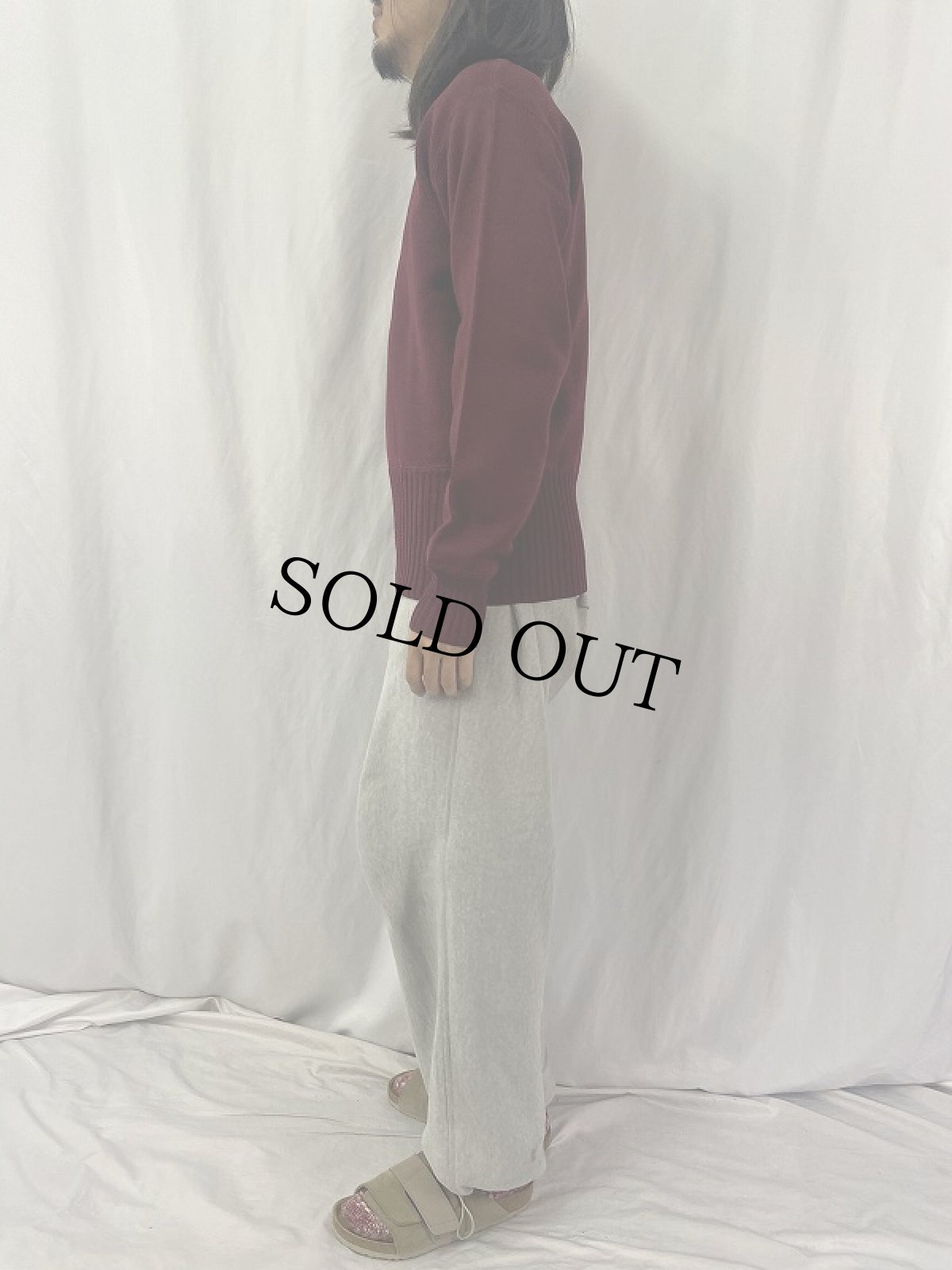 画像3: 50's DKM Vネック レタードニットセーター (3)