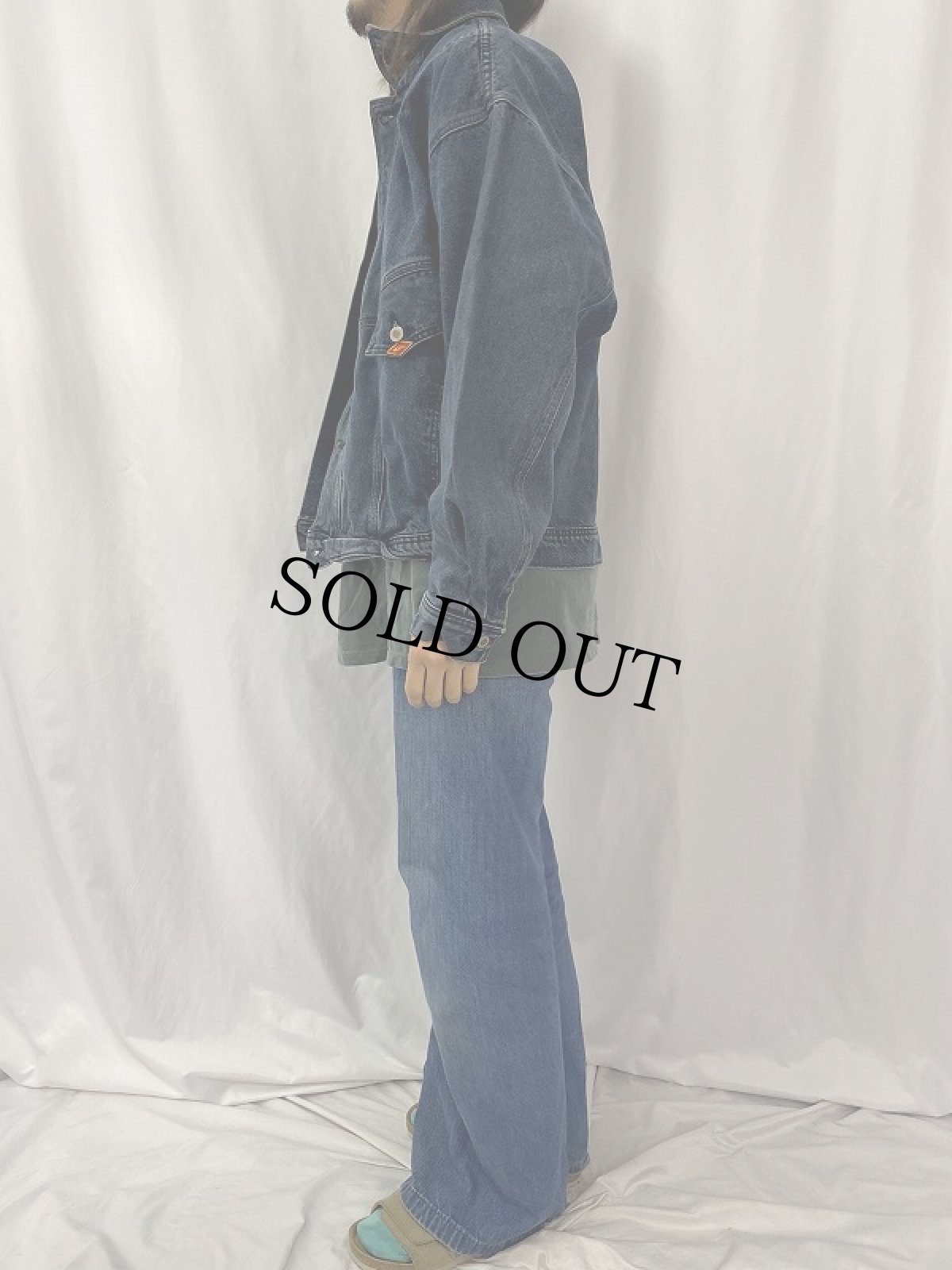 画像3: 90's QUIKSILVER "QSD" デザインデニムジャケット L (3)