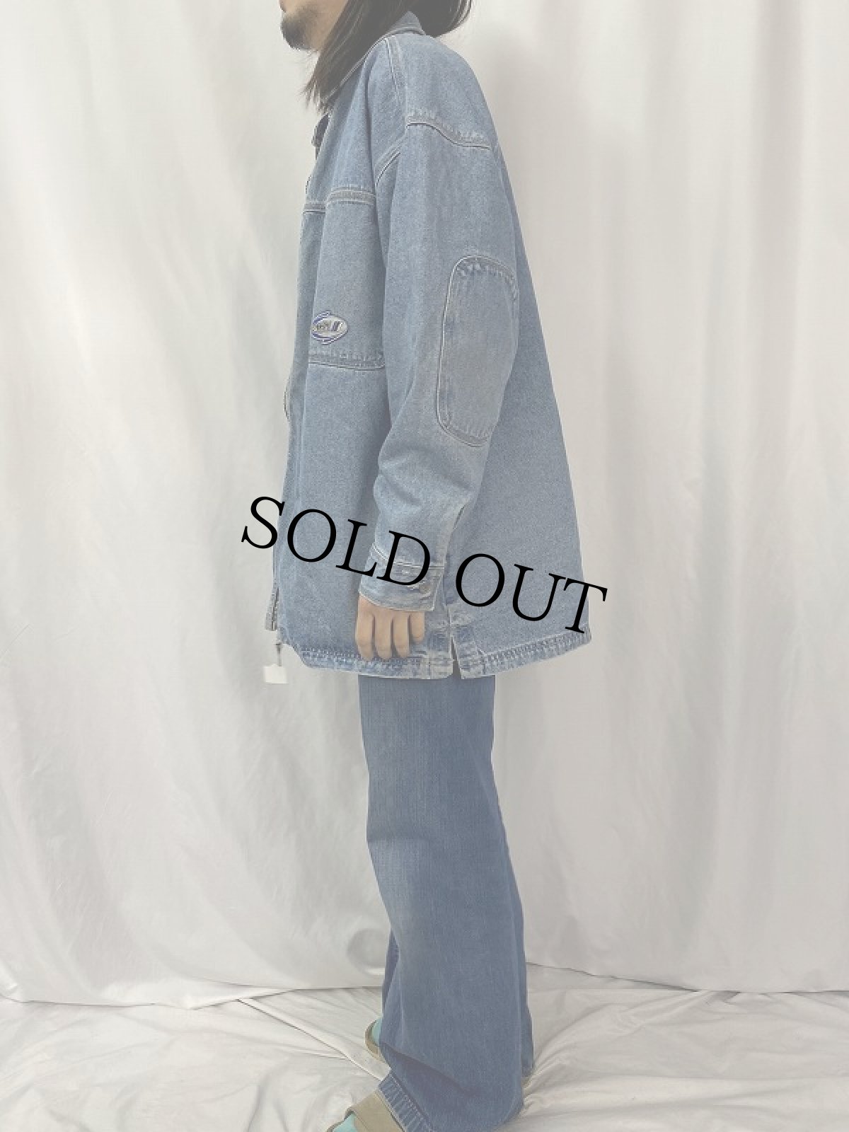 画像3: 90's MACGEAR デニムジップジャケット L (3)