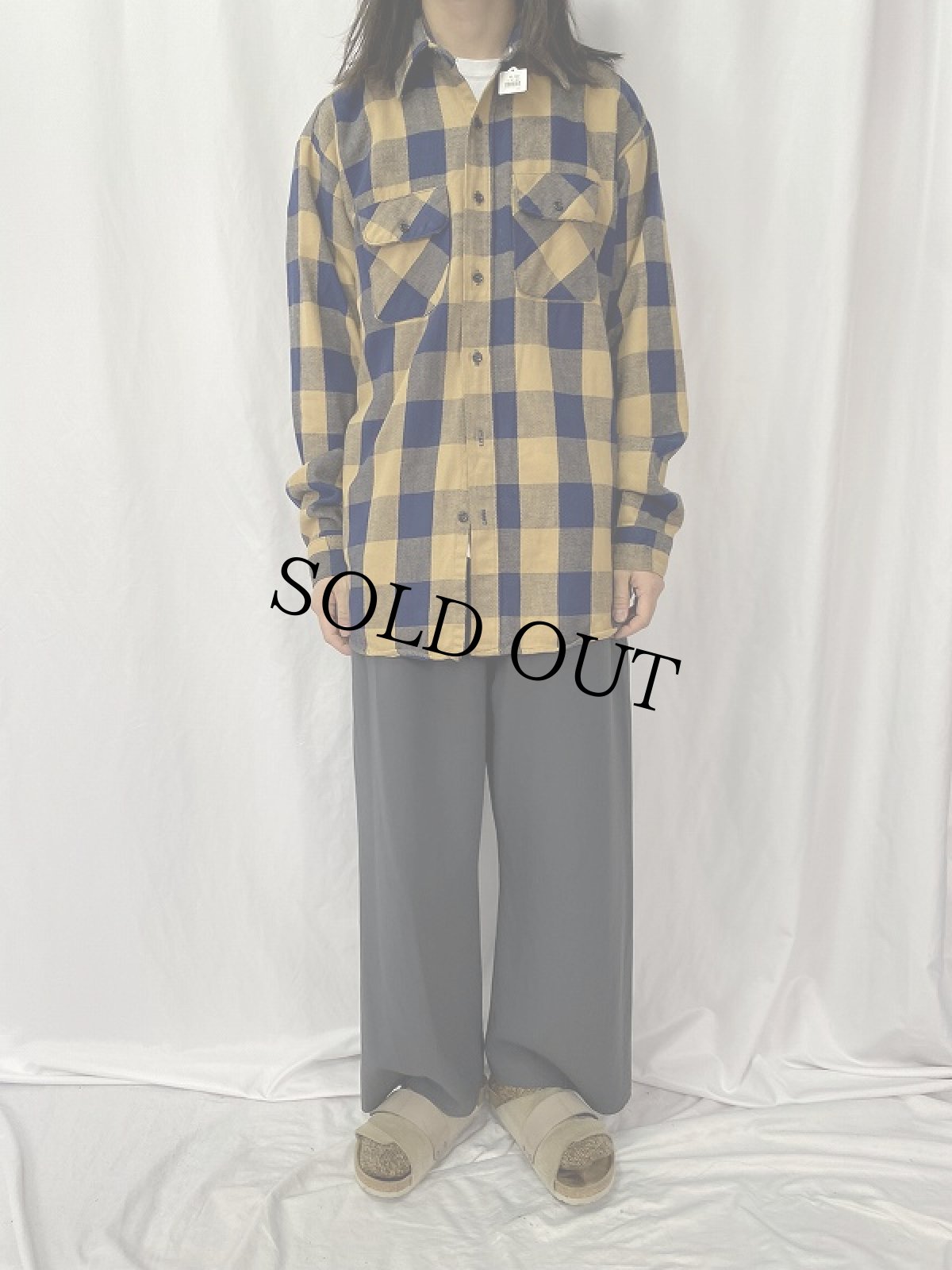 画像2: 70〜80's FIVE BROTHERS USA製 チェック柄 ヘビーネルシャツ XL (2)