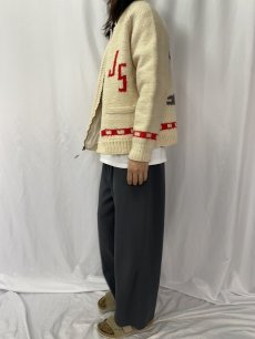 画像3: 【SALE】 60's アイスホッケー柄 カウチンニットジャケット (3)