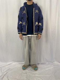 画像2: 90's SISANDINA ECUADOR製 星柄 ウールニットジップパーカー (2)