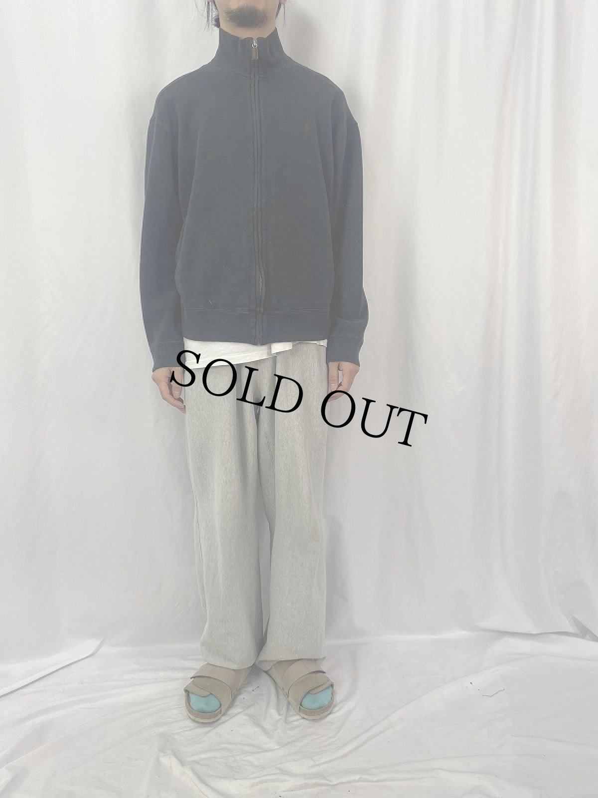 画像2: POLO Ralph Lauren ロゴ刺繍 ハイネック ジップジャケット L (2)