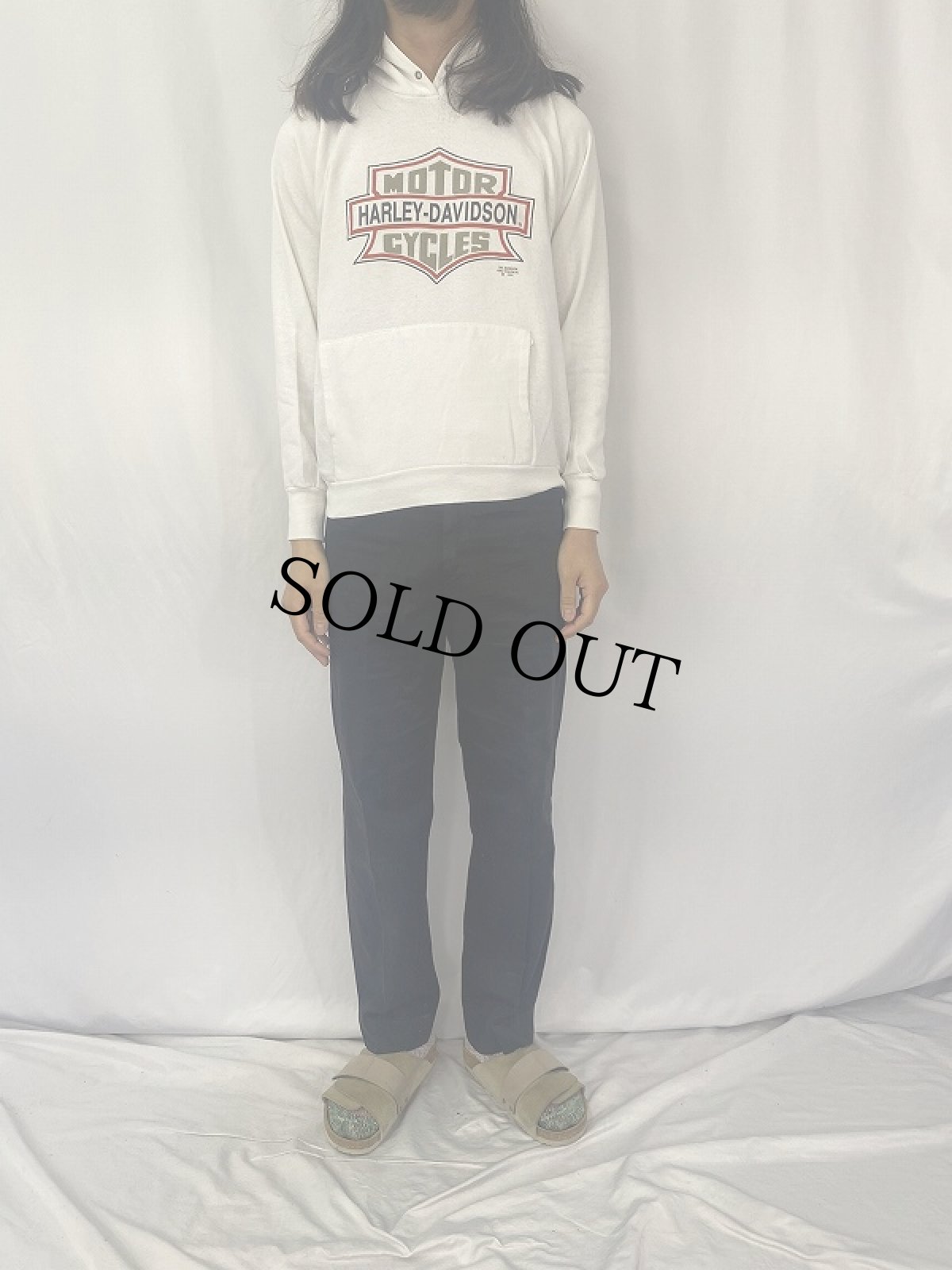 画像2: Harley Davidson ロゴプリント スウェットフーディ (2)