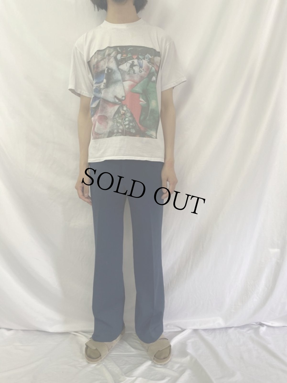 画像2: 90's Marc Chagall "I and Village" アートプリントTシャツ L (2)