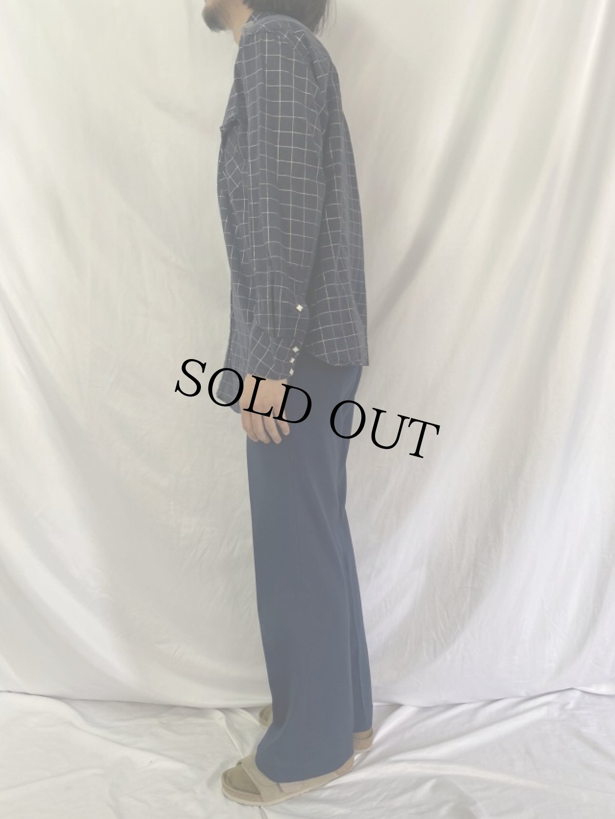 画像3: 50's LEVI'S ショートホーン ウィンドウペンチェック柄 コットンウエスタンシャツ (3)