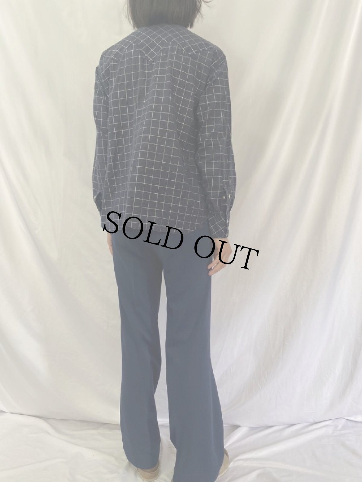 画像4: 50's LEVI'S ショートホーン ウィンドウペンチェック柄 コットンウエスタンシャツ (4)