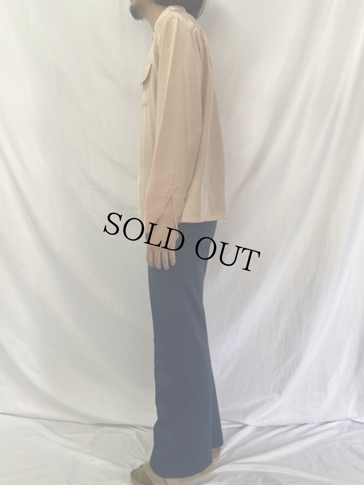 画像3: 40's Penney's オープンカラー アセテート×ナイロンシャツ M (3)