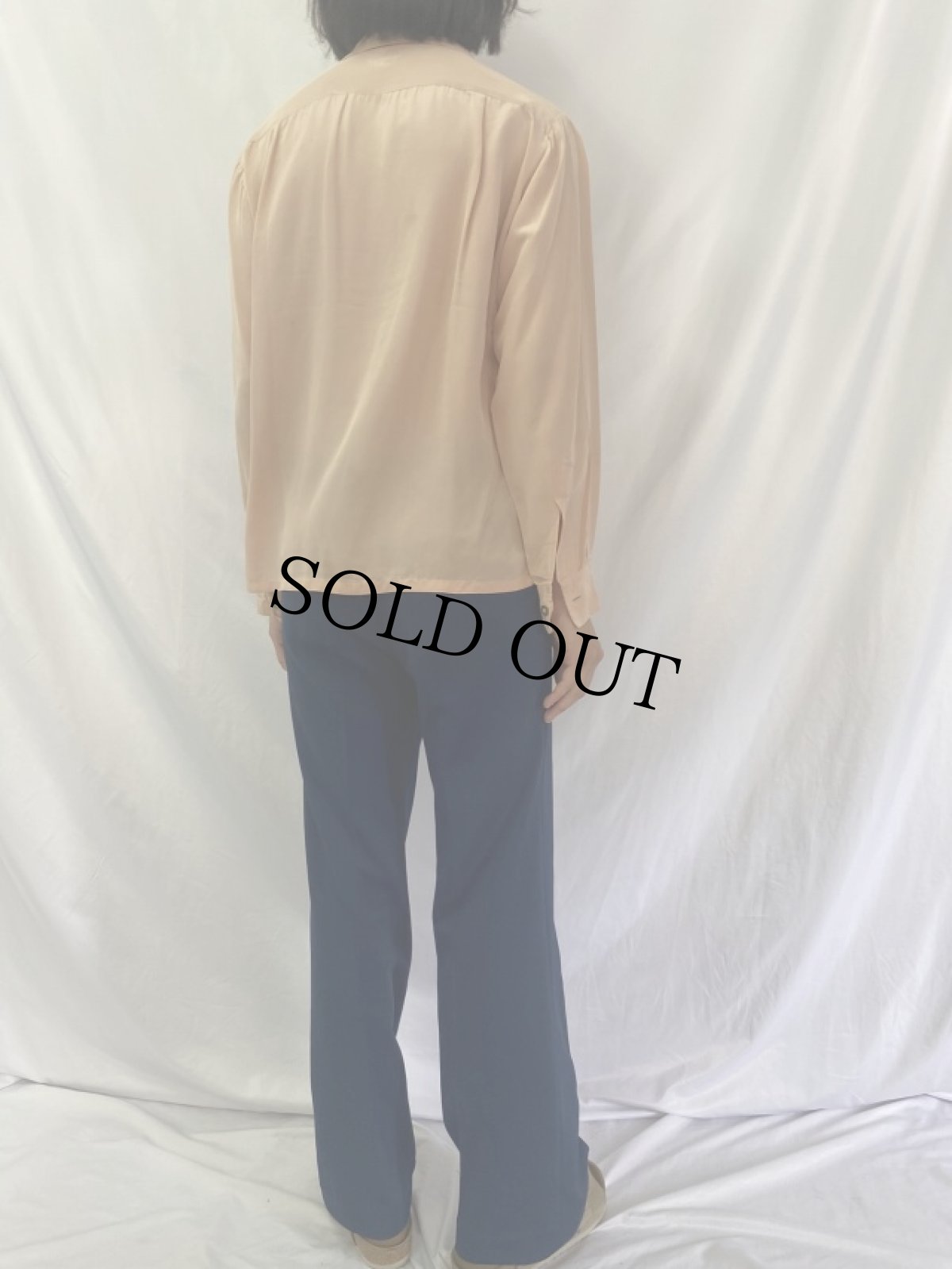 画像4: 40's Penney's オープンカラー アセテート×ナイロンシャツ M (4)