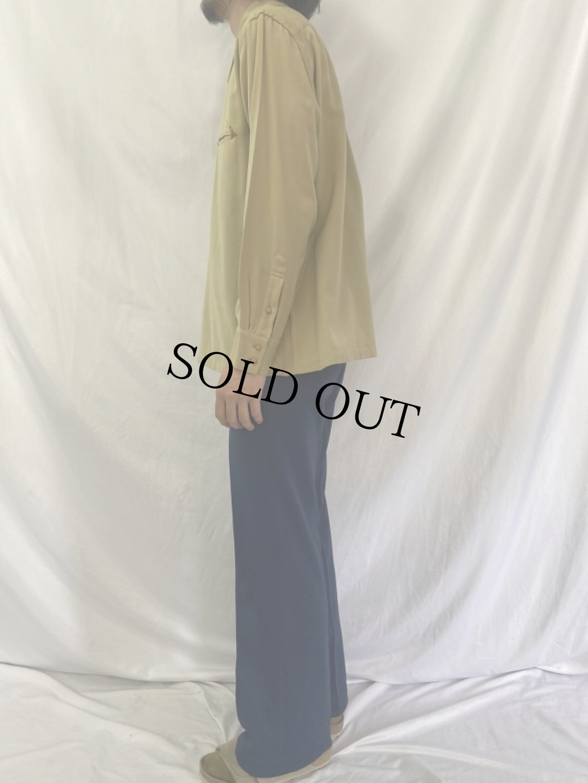 画像3: 50's Tailspin by CAVU 斜めジップ ウールギャバジンシャツ M (3)