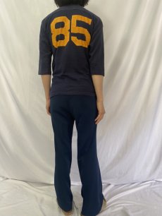 画像4: 80's Champion USA製 トリコタグ "NAVY 85" フットボールTシャツ S (4)