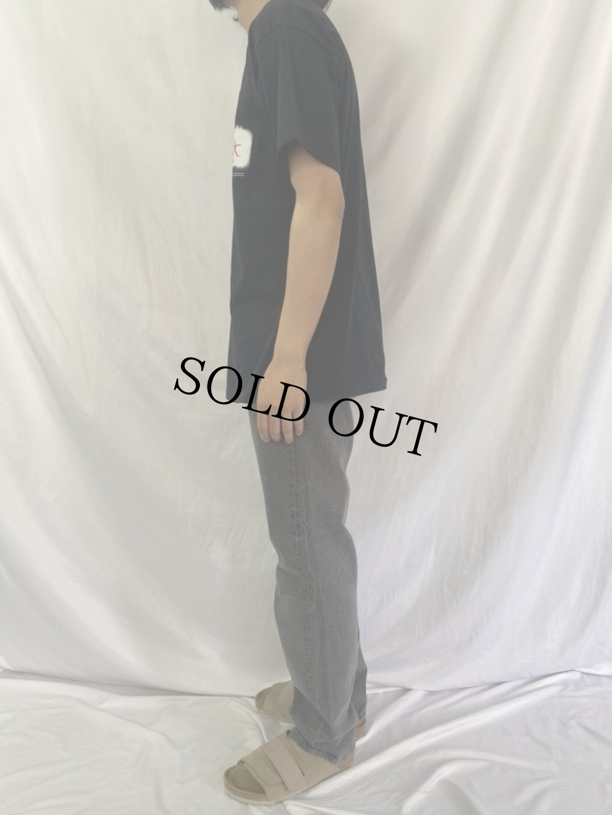 画像3: 90's Levi's 501 USA製 ギャラクティックウォッシュ ブラックデニムパンツ W32 (3)