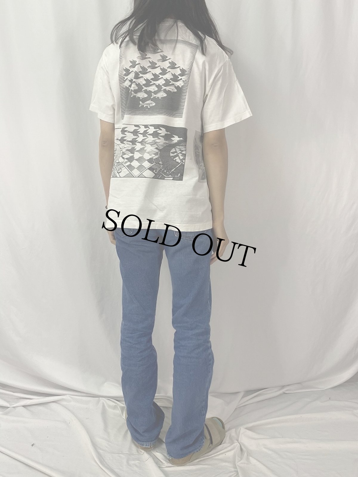 画像5: 90's M.C. Escher USA製 マルチプリントTシャツ L (5)