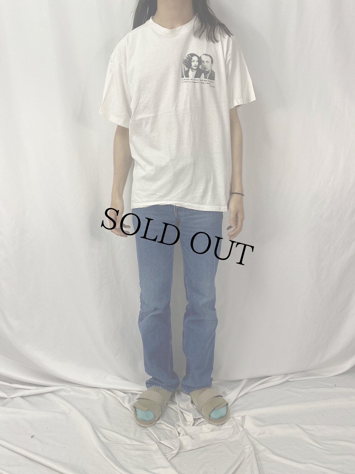 画像2: 90's Paul Eluard "われら二人の人生" 詩人プリントTシャツ (2)