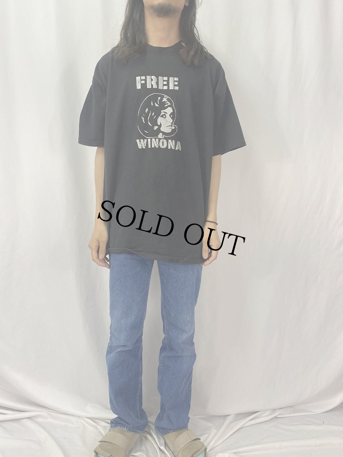 画像2: 90's〜 Winona Ryder "FREE WINONA" 女優プリントTシャツ 2XL (2)