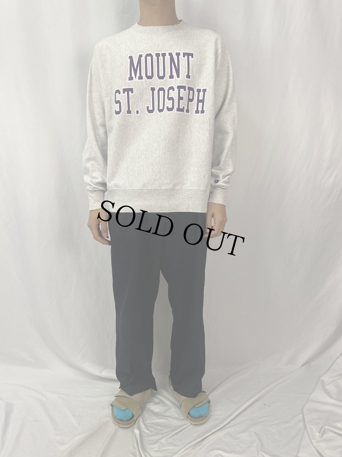 画像2: Champion REVERE WEAVE "MOUNT ST.JOSEPH" プリントスウェット M (2)