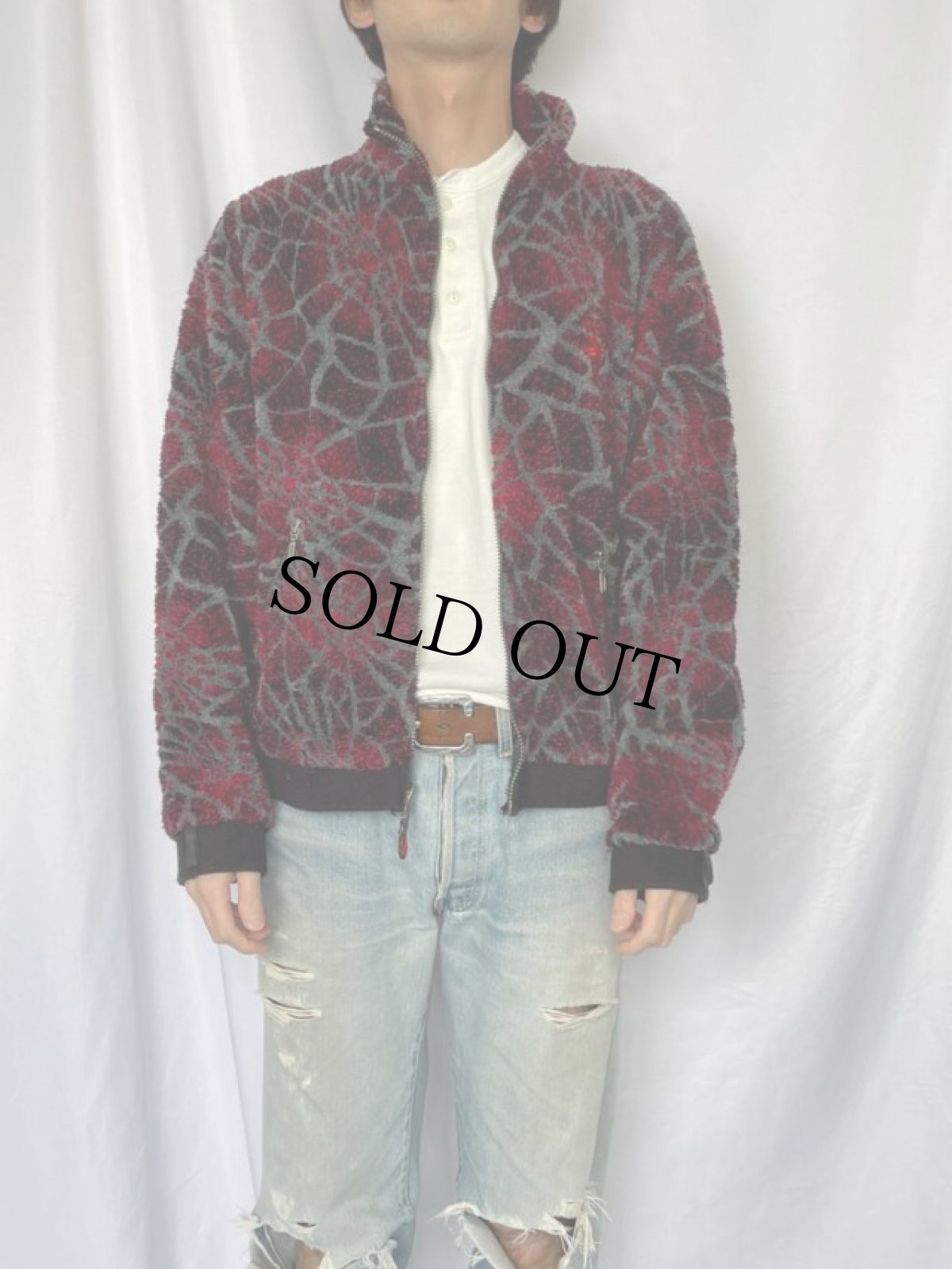 画像2: SPYDER スパイダーウェブ柄 フリースジャケット 40 (2)