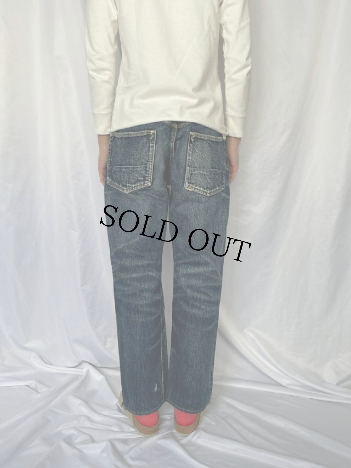 画像4: KAPITAL ボロ加工デニムパンツ W31 (4)