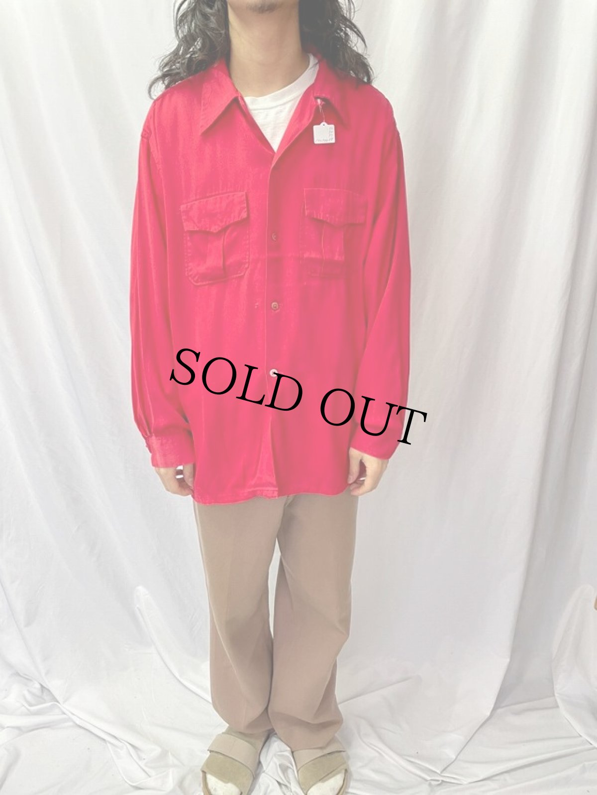 画像2: 50's Pilgrim オープンカラーレーヨンシャツ XXL (2)