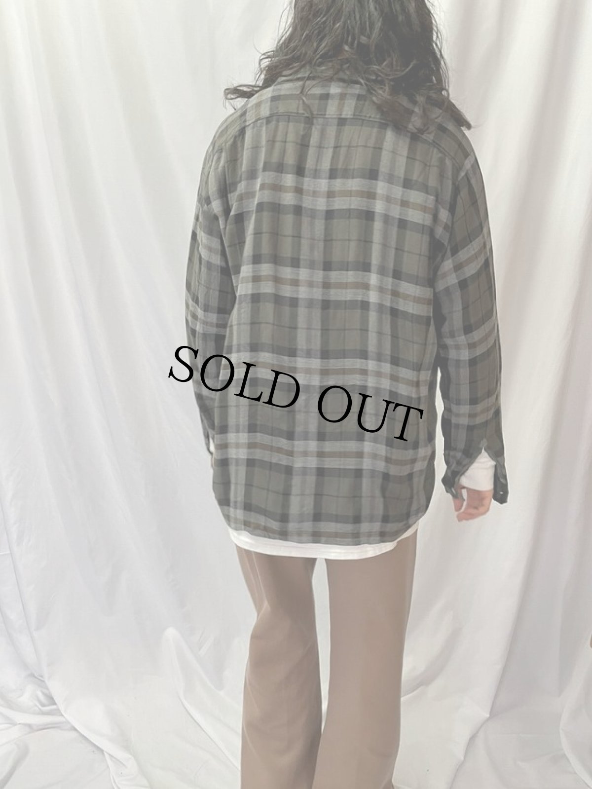 画像4: 60's Selkirk チェック柄 オープンカラーレーヨンシャツ L (4)