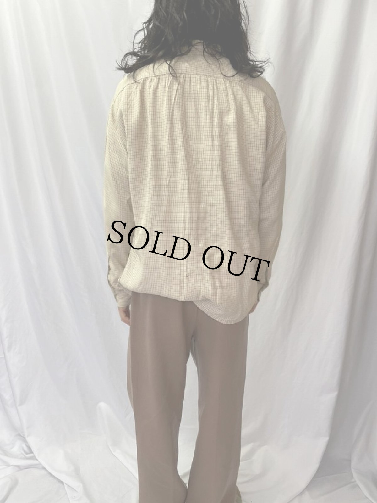 画像4: 50's PENNEY'S TOWNCRAFT チェック柄 オープンカラーレーヨンシャツ L (4)