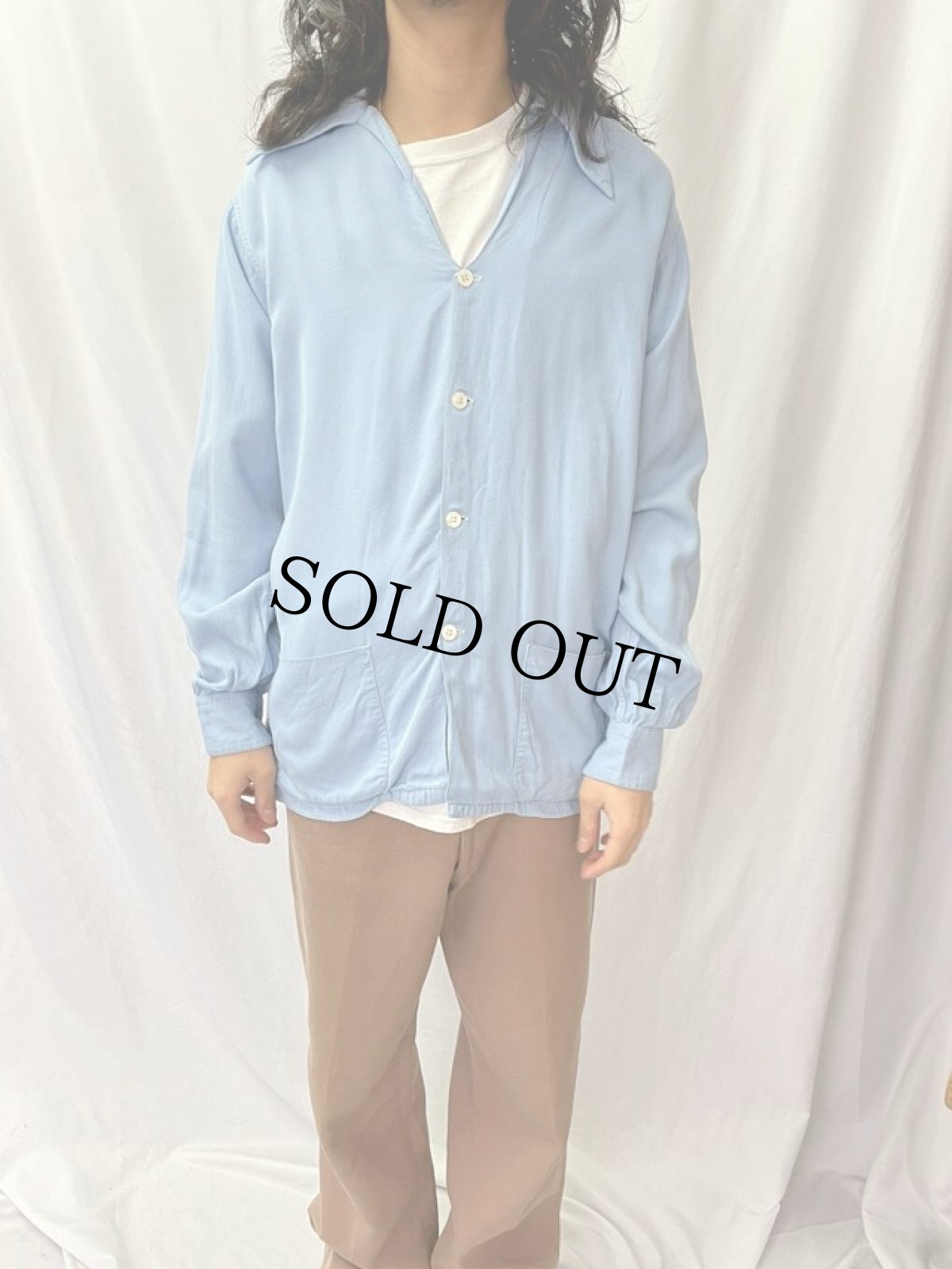 画像2: 50's Van Heusen オープンカラーレーヨンシャツ M (2)