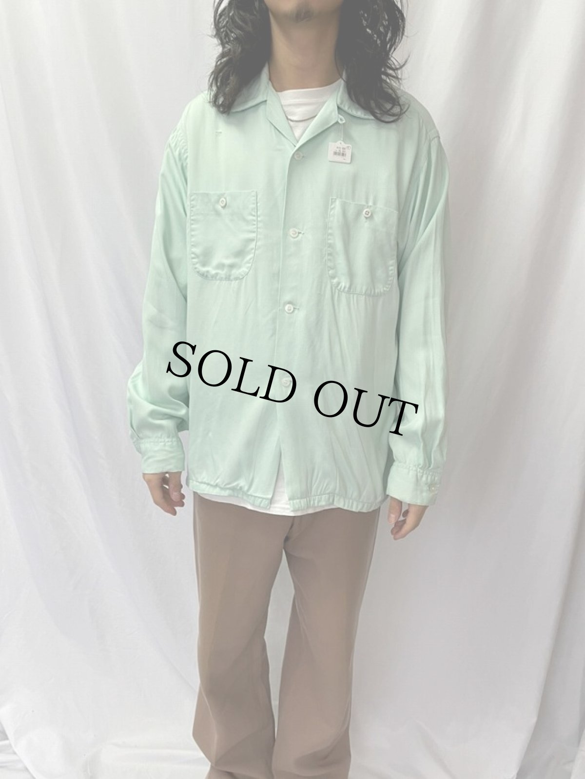 画像2: 50's Bayard オープンカラーレーヨンシャツ L (2)