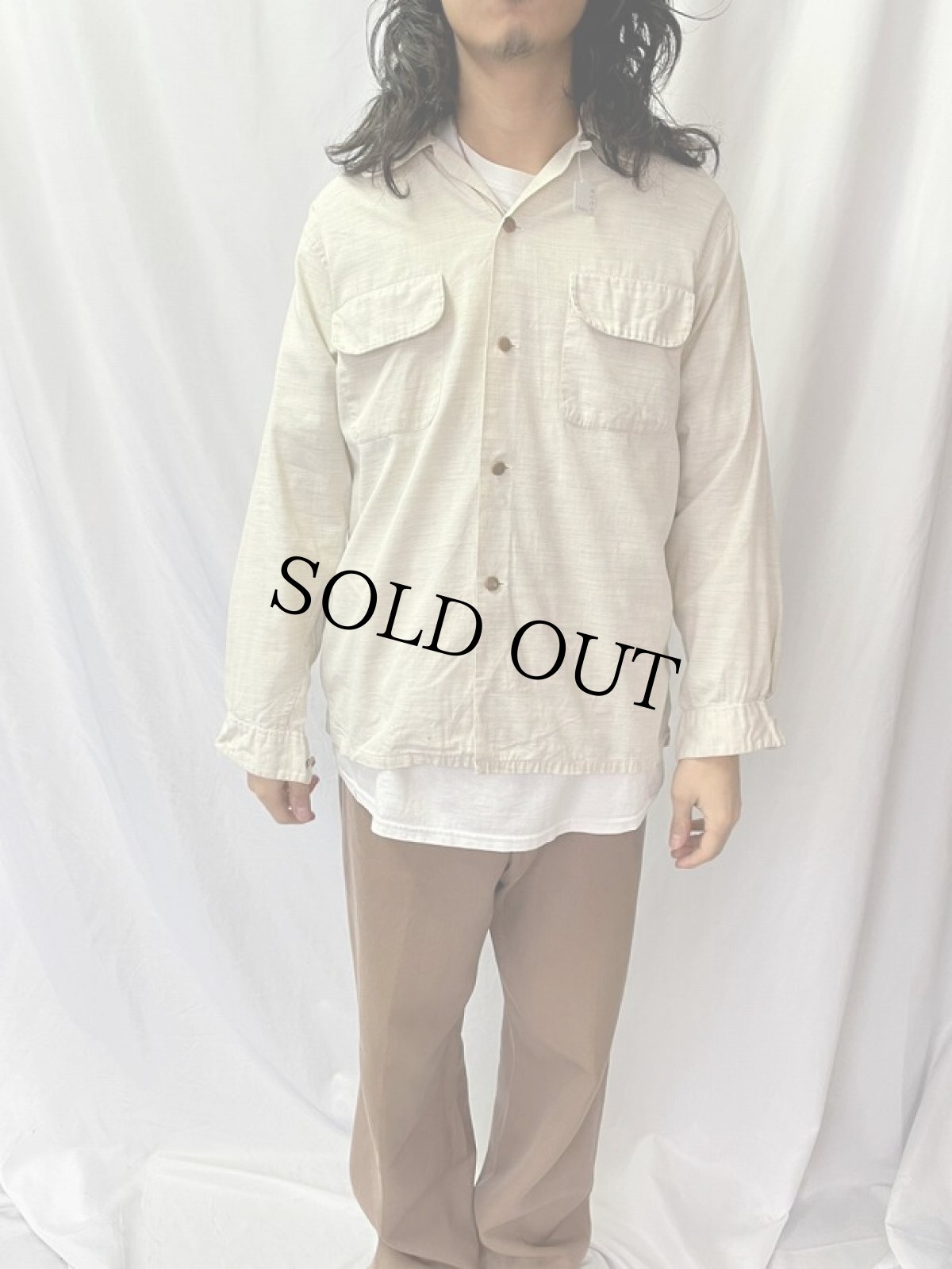 画像2: 50's PENNY'S TOWNCRAFT オープンカラー コットンレーヨンシャツ M (2)