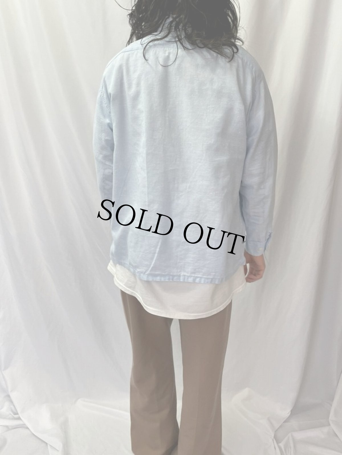 画像5: 50's Long Wear 絣柄 オープンカラーコットンシャツ L (5)