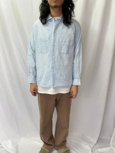 画像3: 50's Long Wear 絣柄 オープンカラーコットンシャツ L (3)