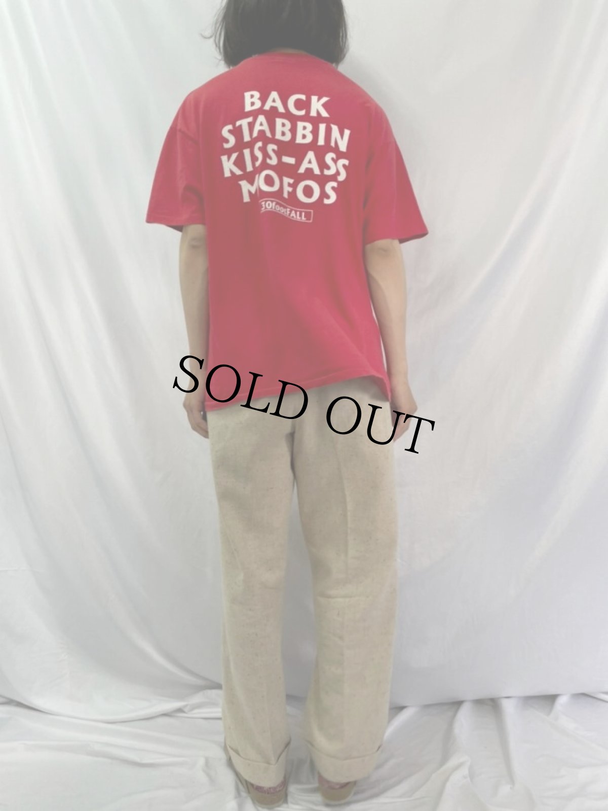 画像5: 90's 30footFALL USA製 "BACK STABBIN KISS - ASS MOFOS" パンクロックバンドTシャツ XL (5)