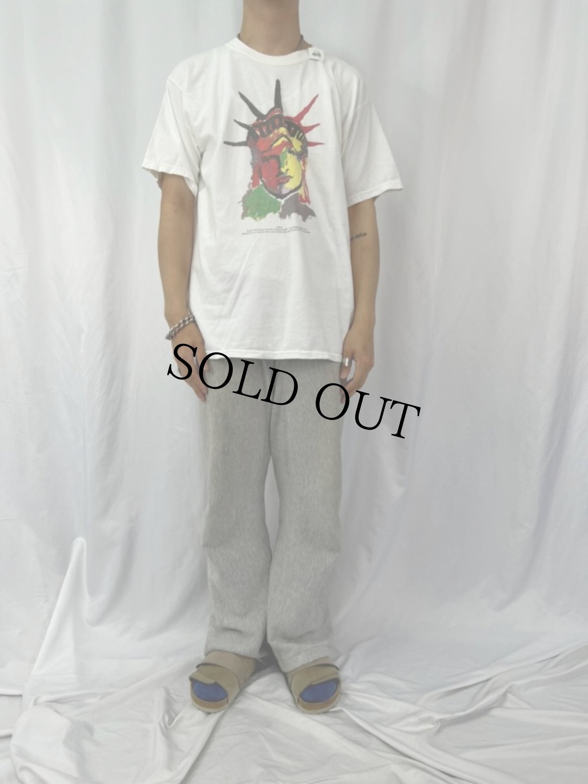 画像2: Peter Max "Liberty Head" アートTシャツ L (2)