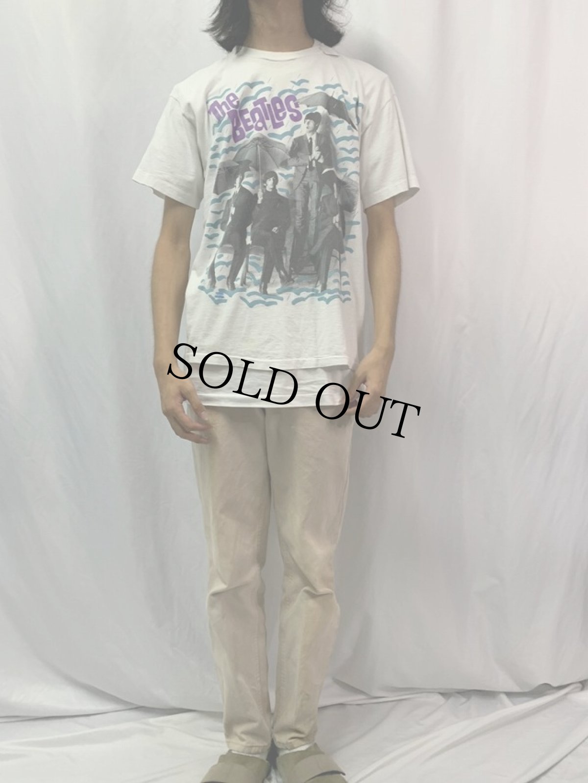 画像2: 90's THE BEATLES ロックバンドTシャツ L (2)