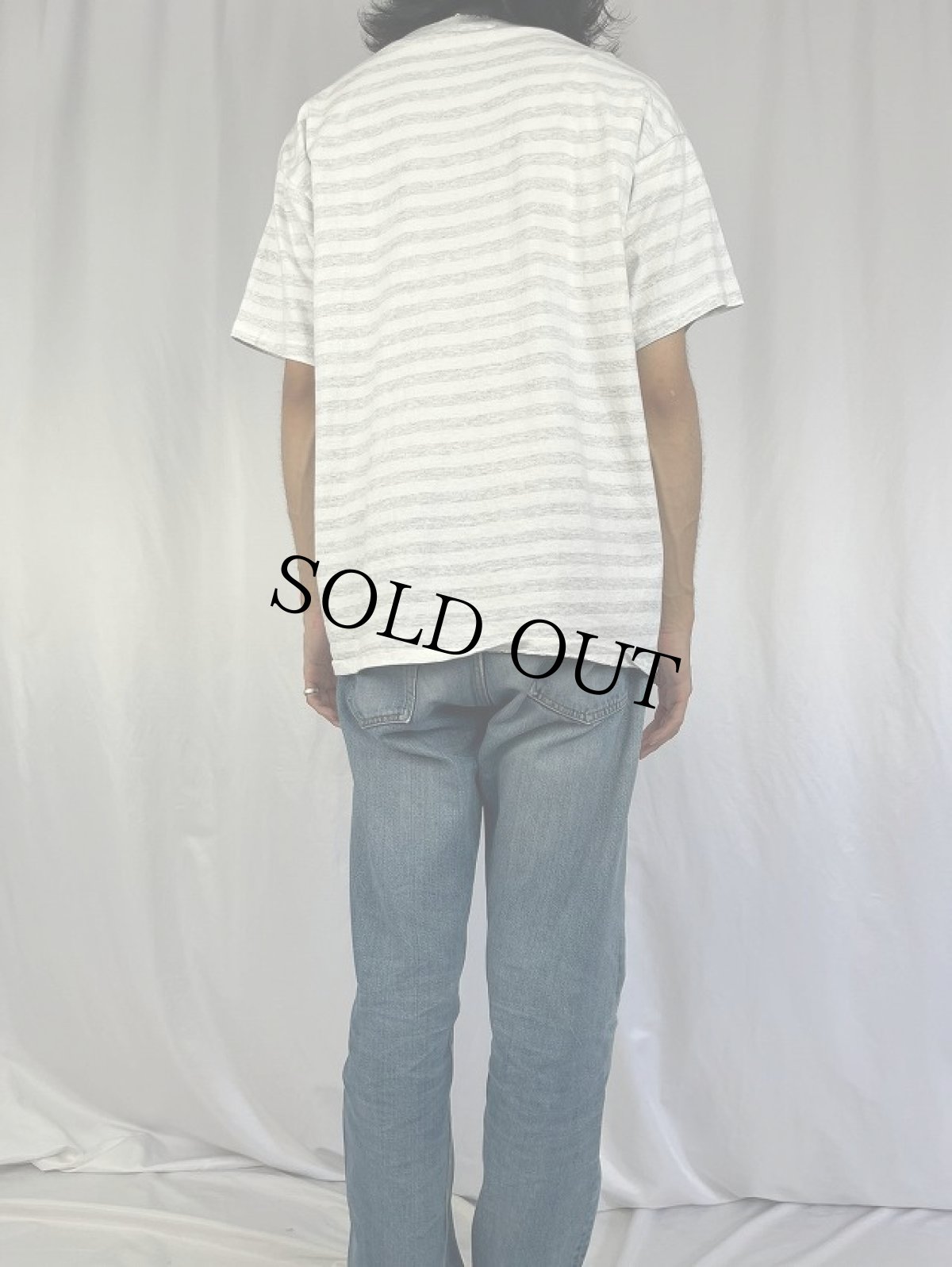 画像4: 90's NATIONAL designwear USA製 ボーダー柄Tシャツ (4)