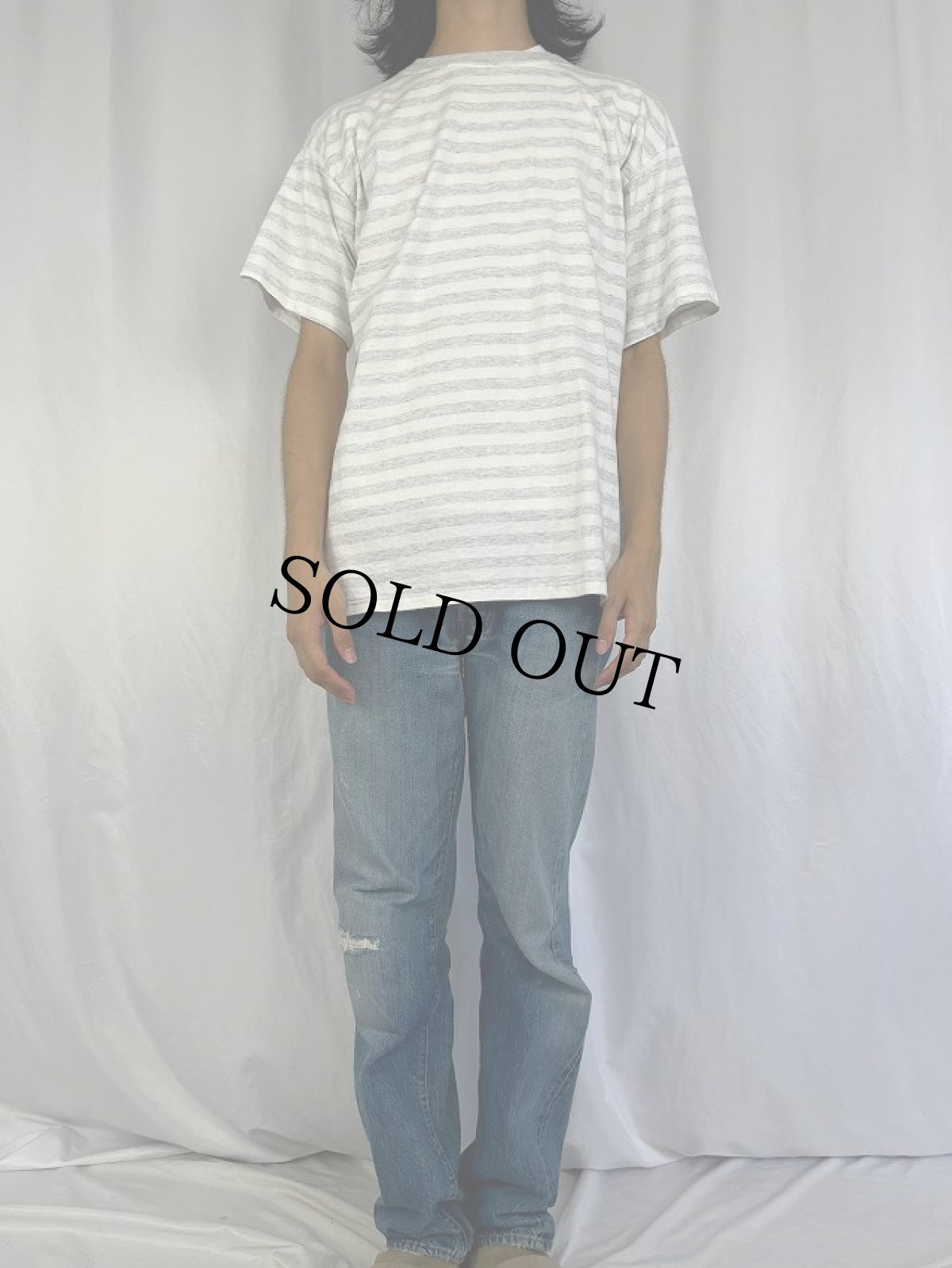 画像2: 90's NATIONAL designwear USA製 ボーダー柄Tシャツ (2)