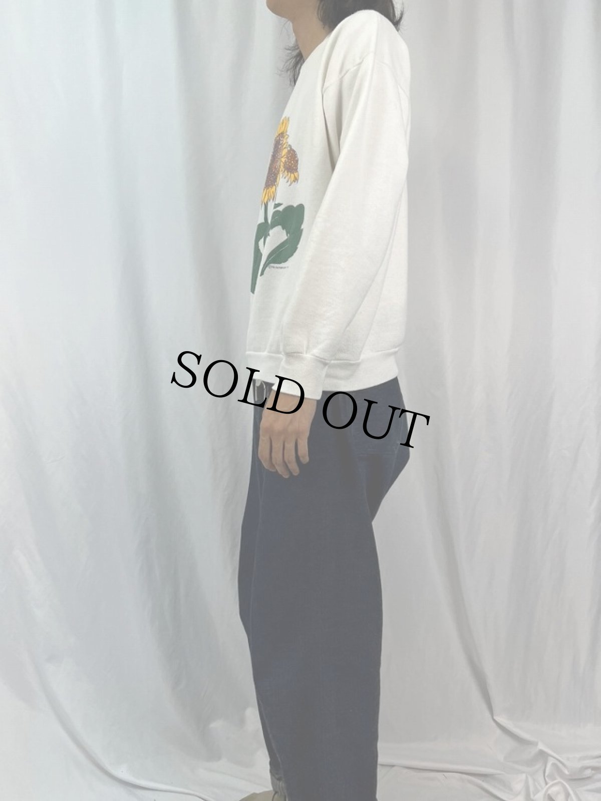 画像3: 90's USA製 ひまわりプリントスウェット L (3)