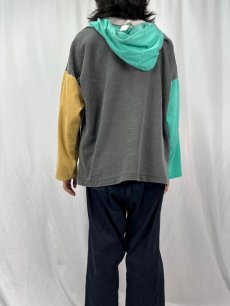 画像4: 90's  MODA INT'L USA製 クレイジーパターン スウェットフーディ MEDIUM (4)