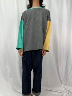 画像2: 90's  MODA INT'L USA製 クレイジーパターン スウェットフーディ MEDIUM (2)