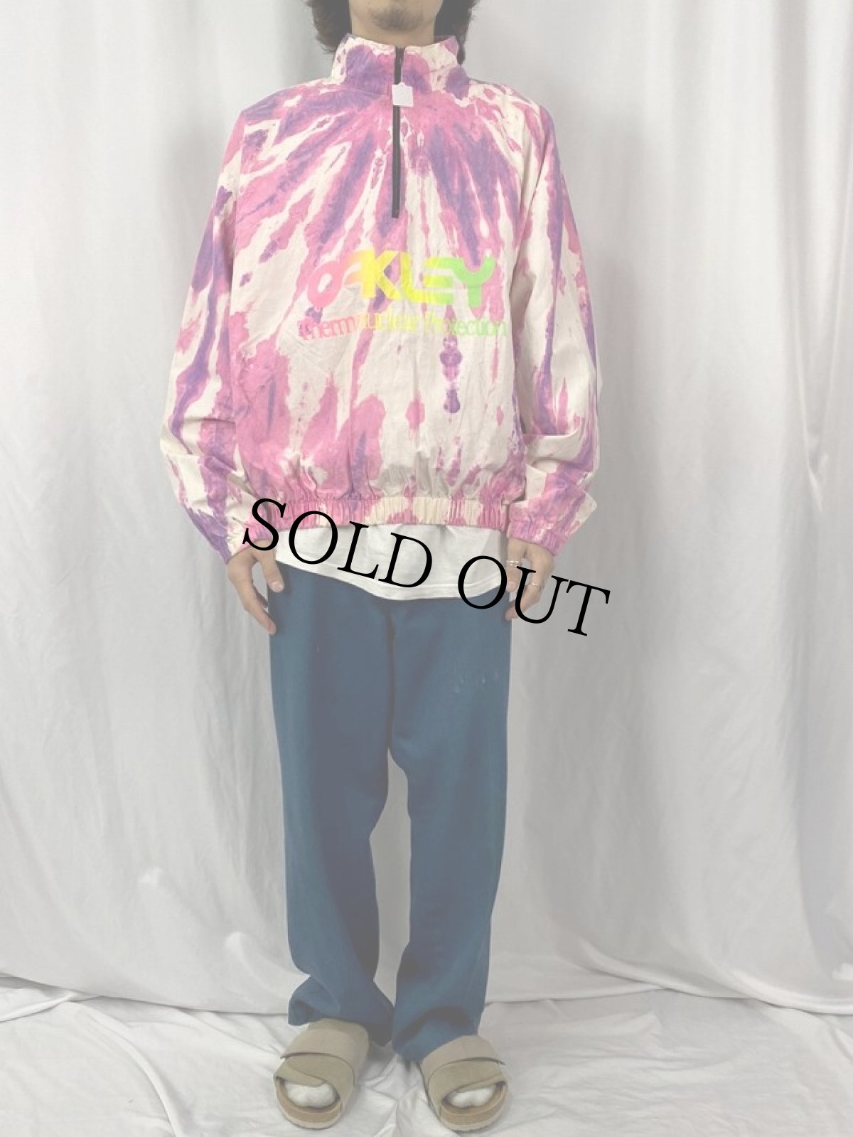 画像2: OAKLEY USA製 タイダイ ハーフジップコットンジャケット ONE SIZE (2)