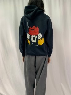 画像4: 90's Disney MICKEY MOUSE キャラクター プリントスウェットフーディー BLACK (4)