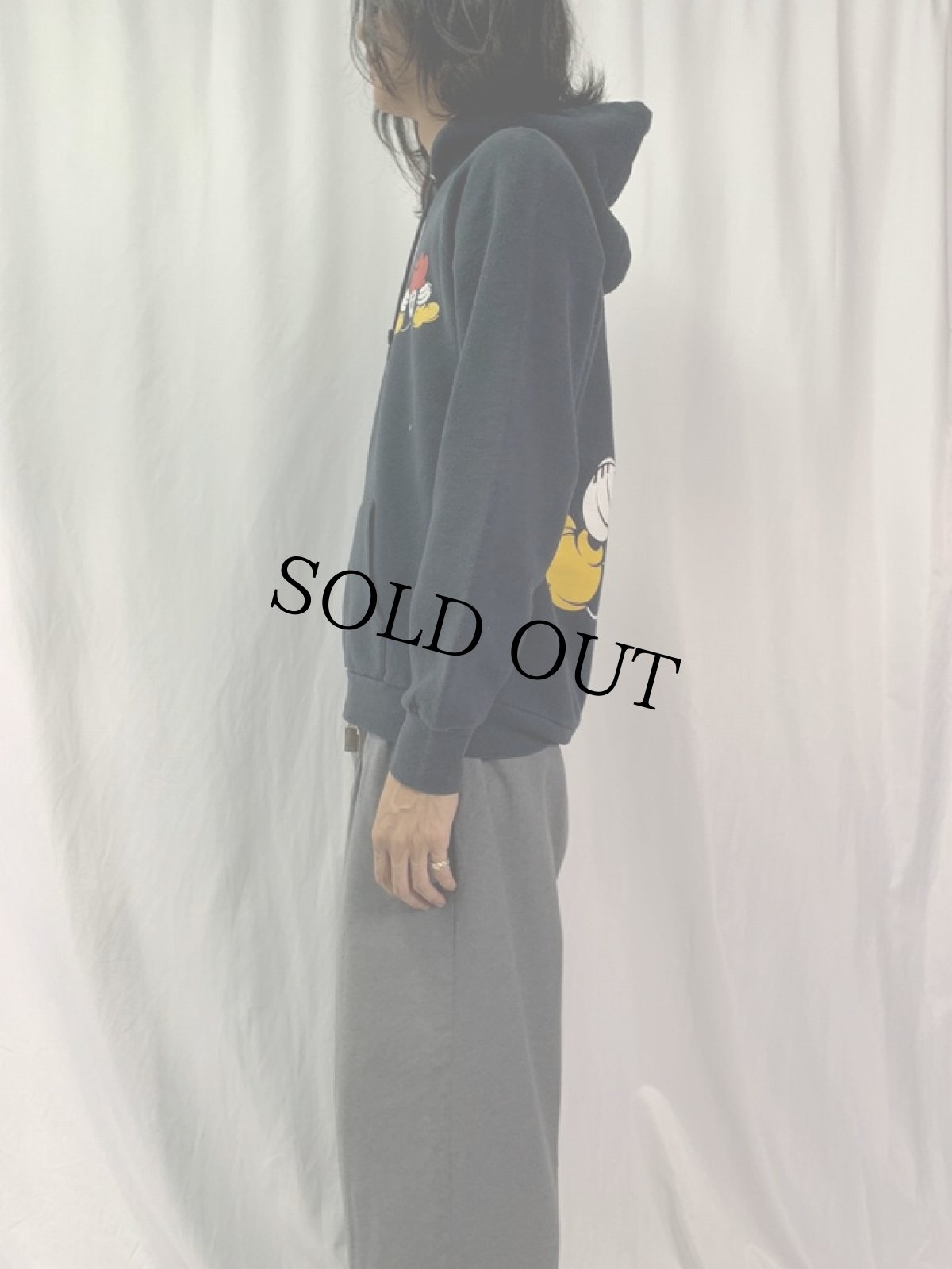 画像3: 90's Disney MICKEY MOUSE キャラクター プリントスウェットフーディー BLACK (3)